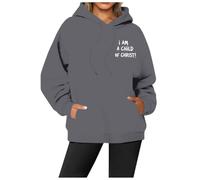 Générique Sweat à Capuche Femme Pull Imprimé Dos sur Le Thème Religieux Jésus Doux Confort pour Un Style Unique pour Les Rencontres et Le Quotidien Inspiré (Grey, S)