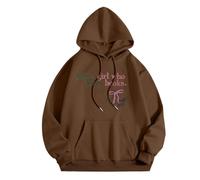 Générique Sweat à Capuche Femme Pull Imprimé Lettrage Amour de la Lecture Confort pour Le Quotidien Parfait pour Les Journées de Détente avec Un Bon Livre(Brown, XXL)
