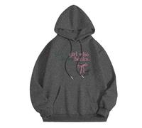 Générique Sweat à Capuche Femme Pull Imprimé Lettrage Amour de la Lecture Confort pour Le Quotidien Parfait pour Les Journées de Détente avec Un Bon Livre(Dark Gray, S)