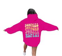 Générique Sweat à Capuche Femme Pull Imprimé Lettrage Épaules Tombantes Confort pour Le Campus Parfait pour Les Cours et Les Sorties Entre Étudiants(M)