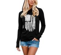 Générique Sweat à Capuche Femme Pull Imprimé Lettrage Mode Confort Décontracté pour Le Quotidien Idéal pour Les Sorties Entre Amis et Les Jours de Détente(Black, XL)