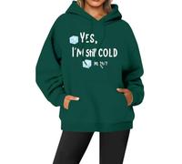 Générique Sweat à Capuche Femme Pull Imprimé Oversize Molleton Doux Confort Streetwear pour Un Style Branché pour Les Sorties Entre Amis et Les W nds (Dark Green, S)