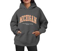 Générique Sweat à Capuche Femme Pull Imprimé Saint Valentin Confort pour l'hiver Parfait pour Les Dîners Romantiques et Les Câlins en Amoureux(Grey, M)
