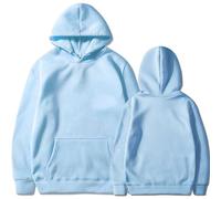 Générique Sweat à Capuche Femme Pull Uni Cordon Personnalisable Confort pour Le Quotidien Parfait pour Les Créations Originales et Les Cadeaux(Light Blue, M)