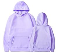 Générique Sweat à Capuche Femme Pull Uni Cordon Personnalisable Confort pour Le Quotidien Parfait pour Les Créations Originales et Les Cadeaux(Purple, M)