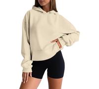 Générique Sweat à Capuche Femme Surdimensionné Unicolore Manches Longues Col Rond Décontracté Hoodie Pullover Basique Doux Confortable pour Saisons Automne et Hiver Vêtement Chaud Feminin