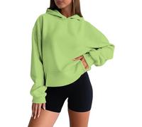 Générique Sweat à Capuche Femme Surdimensionné Unicolore Manches Longues Col Rond Décontracté Hoodie Pullover Basique Doux Confortable pour Saisons Automne et Hiver Vêtement Chaud Feminin