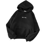 Générique Sweat a Capuche Femme Sweat à Capuche décontracté pour Femmes avec Lettre Ample imprimée Automne et Hiver avec Sweat à Capuche Ample en Molleton (Black, XXXL)