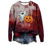 Générique Sweat a Capuche Femme Sweat-Shirt d'halloween pour Pull À Veste avec Squelette Chic Élégant Hoodie Poche Super Soft Touch Polaire Halloween Manches Longues Sport Fantaisie Bleu XXL