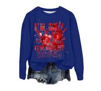 Générique Sweat a Capuche Femme Sweat-Shirt Halloween Gilet Ete Sweats Sweatshirt Farce Ou Friandise Veste Sportswear À Training Fitness d'halloween Pull Citrouille Bleu M