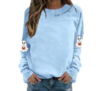 Générique Sweat a Capuche Femme Sweatshirt Halloween pour Oversize Vêtements Pull Sorcière Veste Sportswear À Sweat-Shirt Training Fitness Bleu De Chine avec d'halloween Bleu Clair S