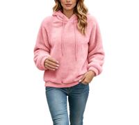 Générique Sweat à Capuche Femme Veste Polaire Double-Face Oversize, Sweatshirt Manche Longue Couleur Unie avec Poches Cordon de Serrage, Décontracté Chaud Sport Vêtements Quotidien Automne Hiver