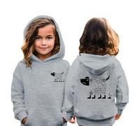 Générique Sweat à Capuche Festif pour Fillette avec Code QR interactif pour des Surprises de Noël Magiques et Un Partage Joyeux en Famille (Grey, 9-10 Years)