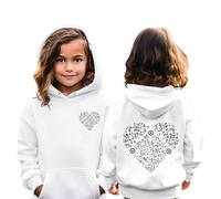 Générique Sweat à Capuche Festif pour Fillette avec Code QR interactif pour des Surprises Magiques de Noël et Un Design Confortable idéal pour Les célébrations Hivernales (White, 3-4 Years)