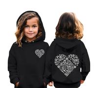 Générique Sweat à Capuche Festif pour Fillette avec Code QR interactif pour des Surprises Magiques de Noël et Un Design Confortable idéal pour Les célébrations Hivernales (Black, 6-7 Years)