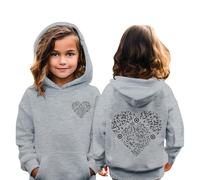 Générique Sweat à Capuche Festif pour Fillette avec Code QR interactif pour des Surprises Magiques de Noël et Un Design Confortable idéal pour Les célébrations Hivernales (Grey, 8-9 Years)