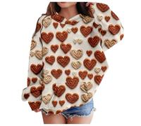 Générique Sweat à Capuche Festif pour Fillette avec Motif Conception Confortable Manches Longues vêtement Quotidien idéal pour Moyenne et Petite Taille (Beige, 11-12 Years)