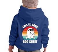 Générique Sweat a Capuche Fille Imprimé Fantôme Halloween Sweat-Shirt Kawaii Oversize Pull À Manches Longues avec Lettres Imprimées Crop Vêtements Enfants Confortable Loisirs École Quotidien,5-6 Ans