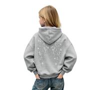 Générique Sweat à Capuche Fille Top Sweat Y2K Grande Taille Imprimé Ailes Pull Décontracté à Manches Longues pour Automne Hiver Sorties Quotidiennes Rencontres Entre Amis