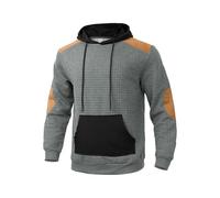 Générique Sweat à Capuche Homme Automne Et Hiver Sweat-Shirt Homme Poche Fashion DéContracté Hauts Manches Longues Confortable Ample Casual Grille Sportif (Grey, M)