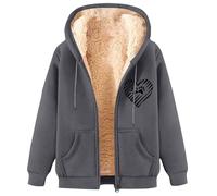 Générique Sweat à Capuche Homme Automne Hiver Cardigan Chaud Doublé de Polaire Col V Couleur Unie Manches Longues Sweatshirt Léger Décontractés 2025 Comfort Everyday Sweat