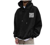Générique Sweat a capuche homme,Funny FU QR Code Hoodie, Fuck You QR Code Shirt, Back Print Fuck You QR Code Message, Funny QR Code Sweatshirts