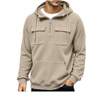 Générique Sweat à Capuche Homme Quart Zip gaufré Utilitaire Multi-Poches | Maille gaufrée tendance, Quart zip pratique, Multi-poches utilitaire, Idéal quotidien, street, camping