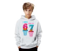 Générique Sweat à Capuche Imprimé pour Enfants avec Le NuméRo 67 Dessus imprimé en Tissu Extensible Couture résistante pour Les activités extérieures pour Sweatshirt Convient aux Enfants Unisexe
