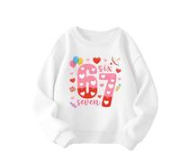 Générique Sweat à Capuche Imprimé pour Enfants avec Le NuméRo 67 Dessus Tissu Extensible avec Poche Kangourou pour Les activités extérieures pour Sweatshirt Convient aux Enfants Unisexe