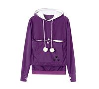 Générique Sweat à Capuche Kangourou pour Femmes avec Poche Porte-Animaux intégrée Format (Purple, M)