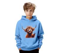 Générique Sweat à Capuche Mignon à imprimé Vache pour garçon, Doux et décontracté, avec Poche, pour Enfants#Y