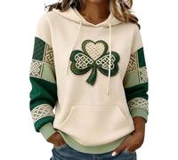 Générique Sweat à Capuche Oversize pour la Saint-, avec Poches à Cordon et Polaire texturée Douce et décontractée. (Beige, S)