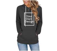 Générique Sweat à Capuche Personnalisable Femme Pull Personnalisable Sweat Personnalisé Oversize Sweat-Shirt Personnaliser Intéressant Hoodie Personnalisation Photos ou Texte Pullover Noir L