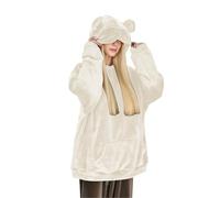 Générique Sweat à Capuche Poliare pour Femme avec Masque pour Les Yeux Veste a Capuche Femme Hoodie de Voyage Mode Avion avec Poches Cachées Sweatshirt Couverture Portable Manteau Veste Autumne Hiver
