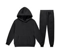 Générique Sweat à Capuche Polyvalent Enfant garçon Fille Haute qualité Ensemble Complet en Coton Doux Tenue Bio Confortable et Pratique pour Daily Wear (Black, 6-7 Years)