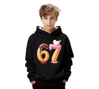 Générique Sweat à Capuche pour Enfant Imprimé 67 modèle 67 en Tissu Extensible avec Poche Kangourou pour Les activités extérieures pour Convient aux garçons