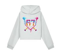 Générique Sweat à Capuche pour Enfants avec Le NuméRo 67 Imprimé Dessus Court en Tissu Extensible avec Poche Kangourou idéal pour Le Printemps/été pour(4-16Y) Convient aux garçons
