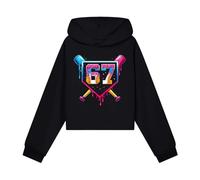 Générique Sweat à Capuche pour Enfants avec Le NuméRo 67 Imprimé Dessus Court en Tissu Extensible avec Poche Kangourou idéal pour Le Printemps/été pour(4-16Y) Convient aux garçons