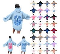 Générique Sweat A Capuche pour Femme Imprimé Arrière Océan Palm Manche Longue Décontracté Pull À Capuche en Polaire De Couleur Unie Sweatshirts avec Poche Et Cordon Streetwear Automne Hiver