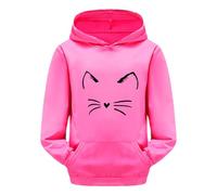Générique Sweat à Capuche pour Filles Manches Longues Chaud vêtements Enfants imprimé Dessins animés Haut Pull survêtement Confortable Mode (8-9 Years)