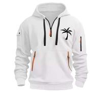 Générique Sweat À Capuche pour Homme Grandes Taille Col Zippé Sweatshirt Decontracte Imprimé Plantes Palmiers Jumper avec Poche Manche Longue Confortables Sweat De Travail pour Hiver Et Automne