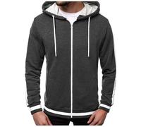 Générique Sweat a Capuche - Sweat à Capuche d'automne pour Hommes avec Capuchon à glissière Veste Longue pour Hommes (Grey M)