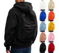 Générique Sweat à Capuche Unisexe avec Poche Sac-à-Dos au Dos, Sweat-Shirt zippé à Fermeture éclair intégrale, Coupe Ample décontractée, Veste pour Homme et Femme