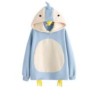 Générique Sweat à Capuche Unisexe Pull Molletonné Imprimé Poussin Mignon Style Collège Confort Doux pour Un Look Amusant pour Les Cours et Les Journées Détente(Light Blue, M)