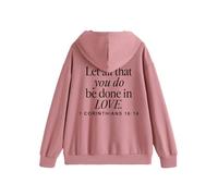 Générique Sweat à Capuche Vintage avec Cordon de Serrage pour Femme Let All That You Do Be Done in Love