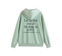 Générique Sweat à Capuche Vintage avec Cordon de Serrage pour Femme Let All That You Do Be Done in Love