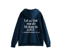 Générique Sweat à Capuche Vintage avec Cordon de Serrage pour Femme Let All That You Do Be Done in Love