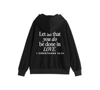 Générique Sweat à Capuche Vintage avec Cordon de Serrage pour Femme Let All That You Do Be Done in Love