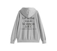 Générique Sweat à Capuche Vintage avec Cordon de Serrage pour Femme Let All That You Do Be Done in Love