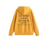 Générique Sweat à Capuche Vintage avec Cordon de Serrage pour Femme Let All That You Do Be Done in Love